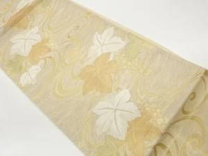 紗 葡萄に流水模様織出し袋帯